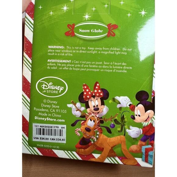 Disney Store Minnie Kissing Mickey Christmas 2010 4.5" Tall Snow Globe - Picture 6 of 7